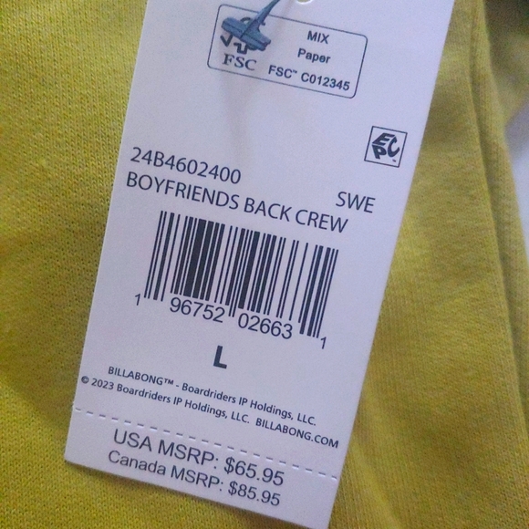 BILLABONG NEW Boyfriend Crewneck Sweatshirt - Picture 9 of 12